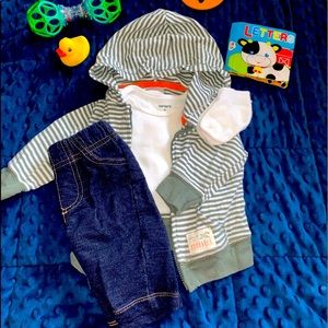 Carter’s stripe jacket outfit